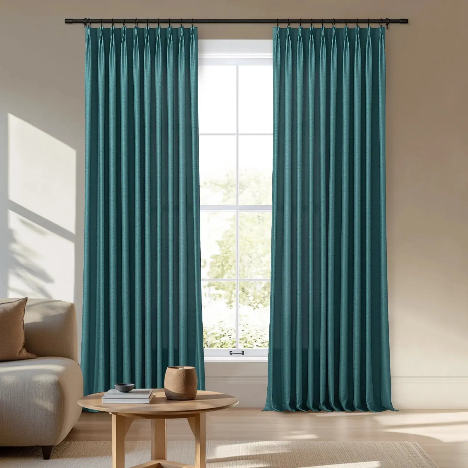 Veda Luster Cotton Velour Drapery Pleated - Image 17
